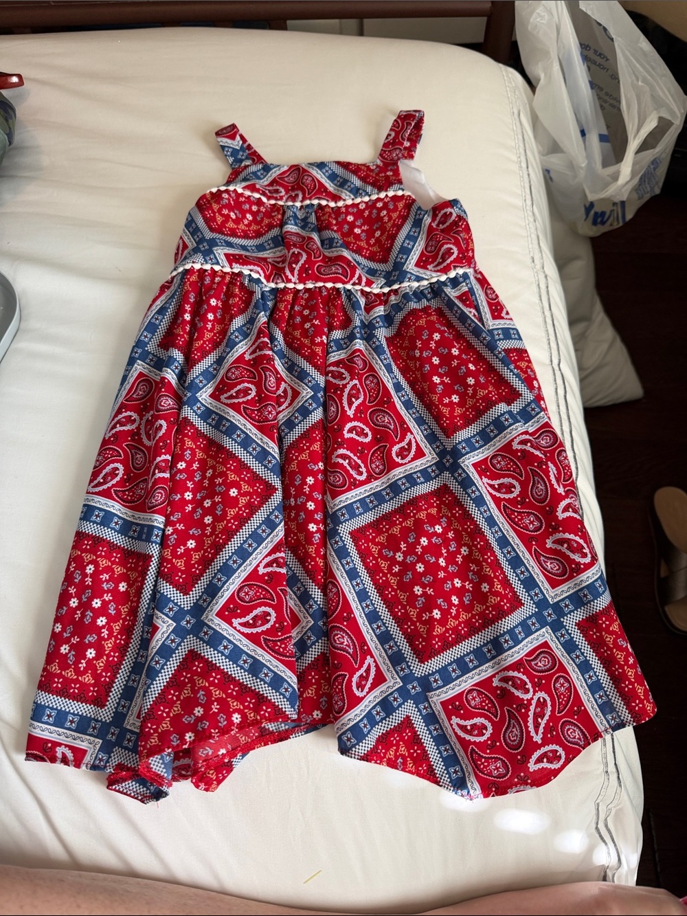 Good Lad Red and Blue Bandana Print Sundress